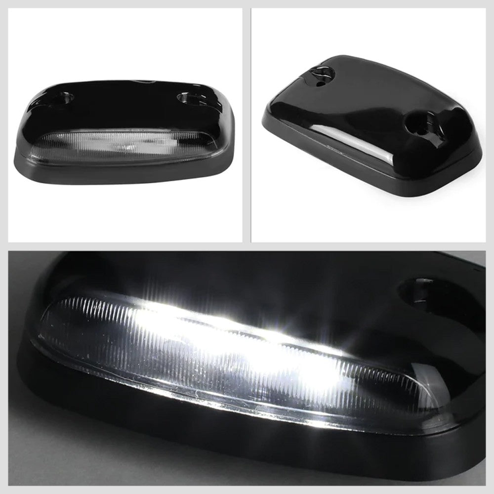 Black House/Clear Len/White LED Roof Light Cab Lamp For 07-13 Silverado/Sierra BFC-RFL-CHVSIL07-BK-WH