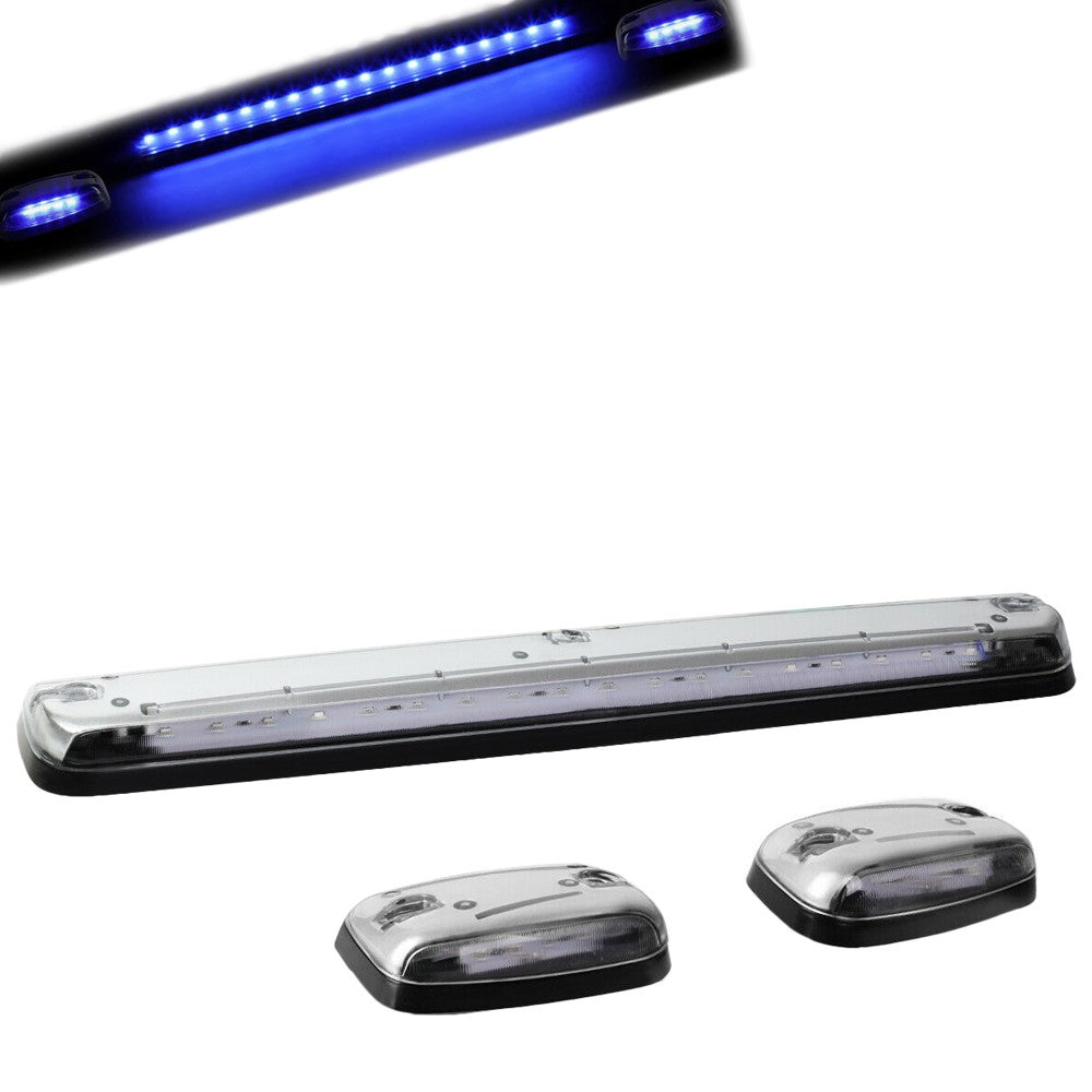 Chrome House/Clear Len/Blue LED Roof Light Cab Lamp For 07-13 Silverado/Sierra BFC-RFL-CHVSIL07-CH-BL