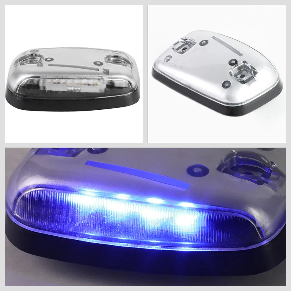 Chrome House/Clear Len/Blue LED Roof Light Cab Lamp For 07-13 Silverado/Sierra BFC-RFL-CHVSIL07-CH-BL