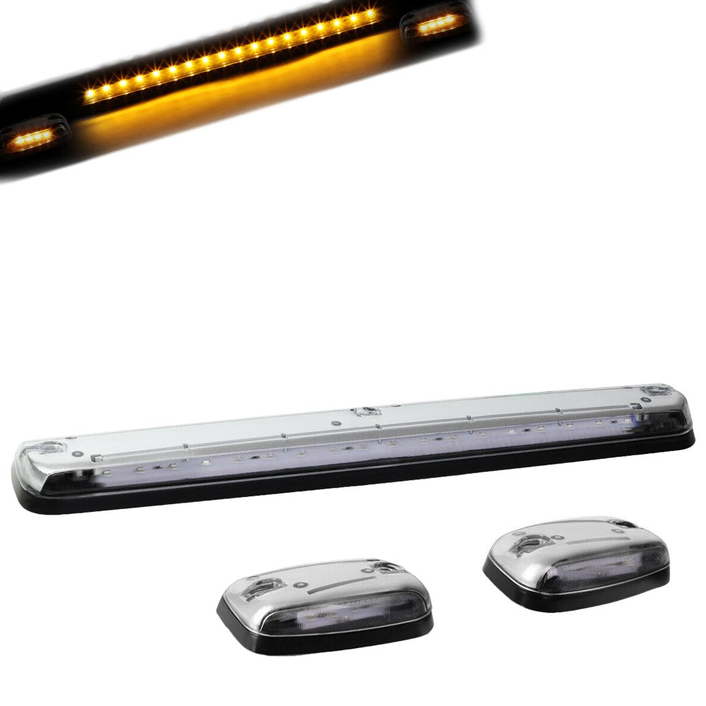 Chrome House/Clear Len/Yellow LED Roof Light Cab Lamp For 07-13 Silverado/Sierra BFC-RFL-CHVSIL07-CH-AM