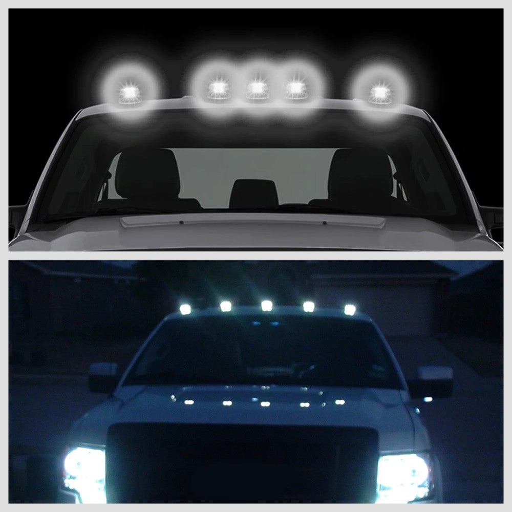 5PCS White LED Cab Roof Top Light Clear Lens For 88-02 Chevy C/K Pickup Tahoe