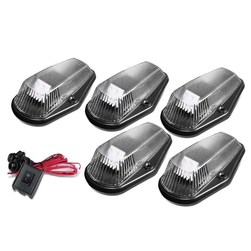 Black House/Clear Len/Blue LED Roof Top Light Cab Lamp For 80-96 F-Series Truck BFC-RFL-15080-BK-BL