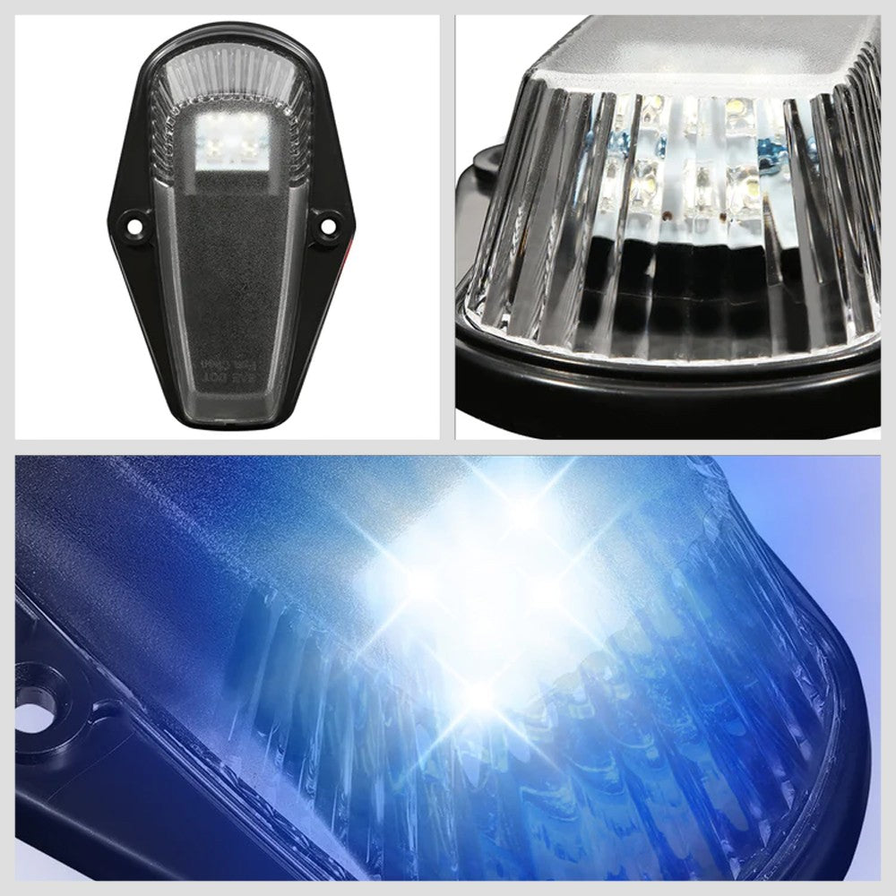 Black House/Clear Len/Blue LED Roof Top Light Cab Lamp For 80-96 F-Series Truck BFC-RFL-15080-BK-BL