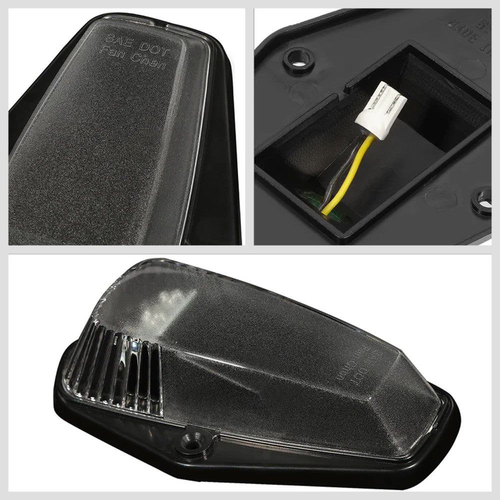Black House/Clear Len/Blue LED Roof Top Light Cab Lamp For 80-96 F-Series Truck BFC-RFL-15080-BK-BL