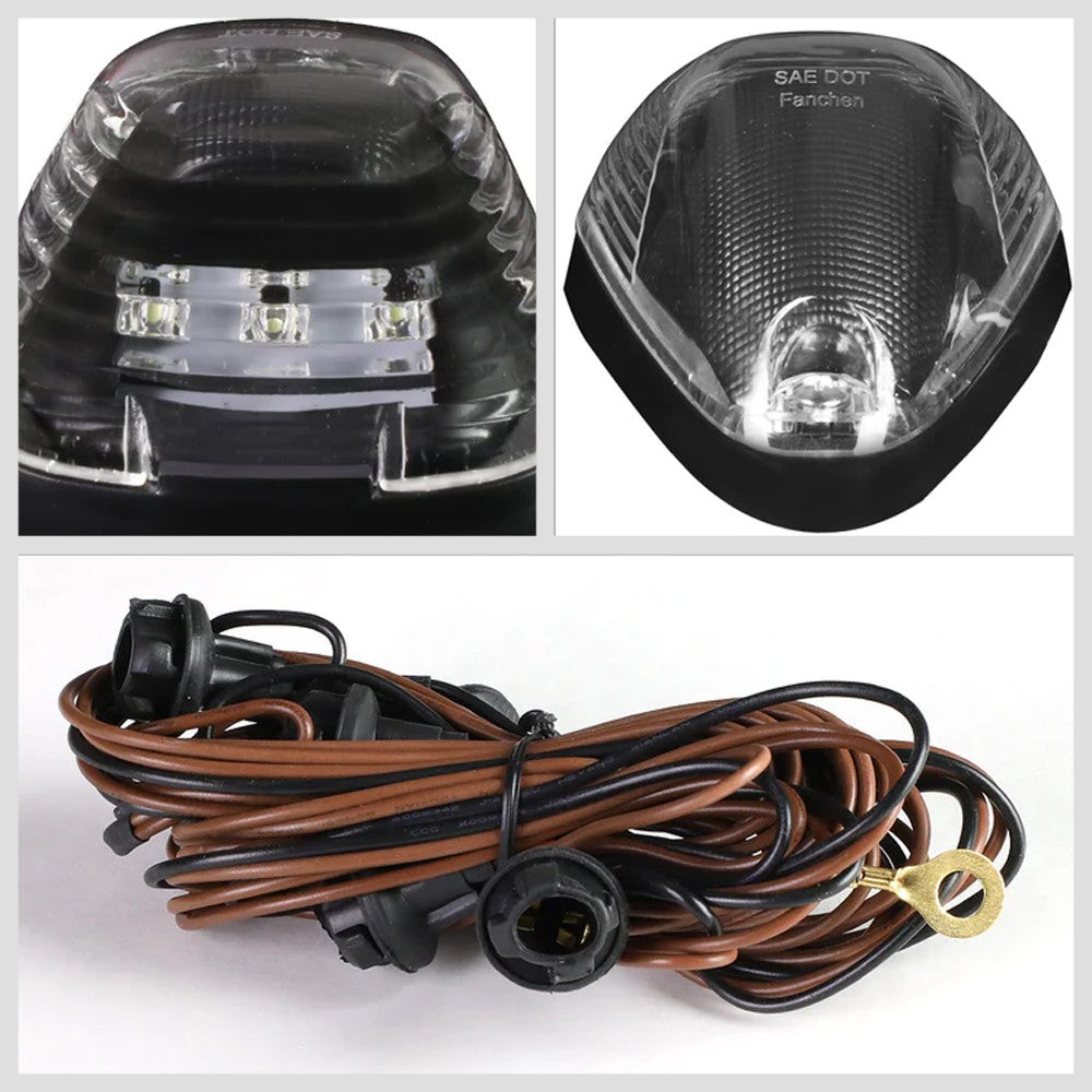 Black House/Clear Len/Blue LED Roof Top Light Cab Lamp For 99-16 F-Series SD BFC-RFL-FSD99-BK-BL