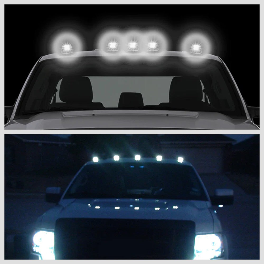 Black House/Clear Len/White LED Roof Top Light Cab Lamp For 99-16 F-Series SD BFC-RFL-FSD99-BK-WH