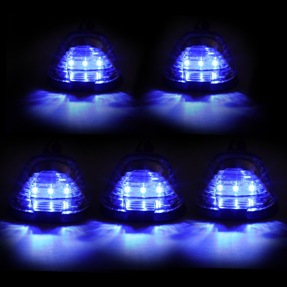 5PCS Blue LED Cab Roof Top Light with ABS Clear Lens For 99-16 F-150 SD