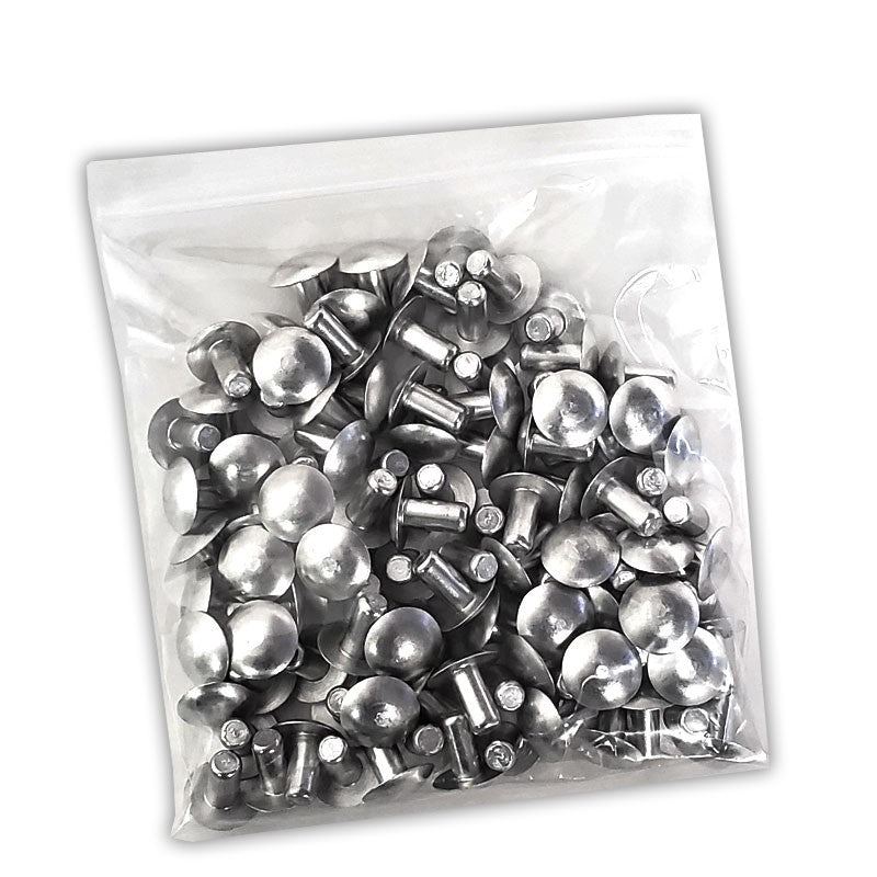 100x L/13mm 1/4" Dia Alu Brazier Head Solid Rivet Fastener Hard Trailer Repair-Hardware Fasteners-BuildFastCar-BFC-TTP-SRT-BZH-025-050-HD