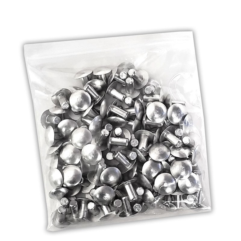 100x L/13mm 1/4" Dia Alu Brazier Head Solid Rivet Fastener Soft Trailer Repair-Hardware Fasteners-BuildFastCar-BFC-TTP-SRT-BZH-025-050-ST
