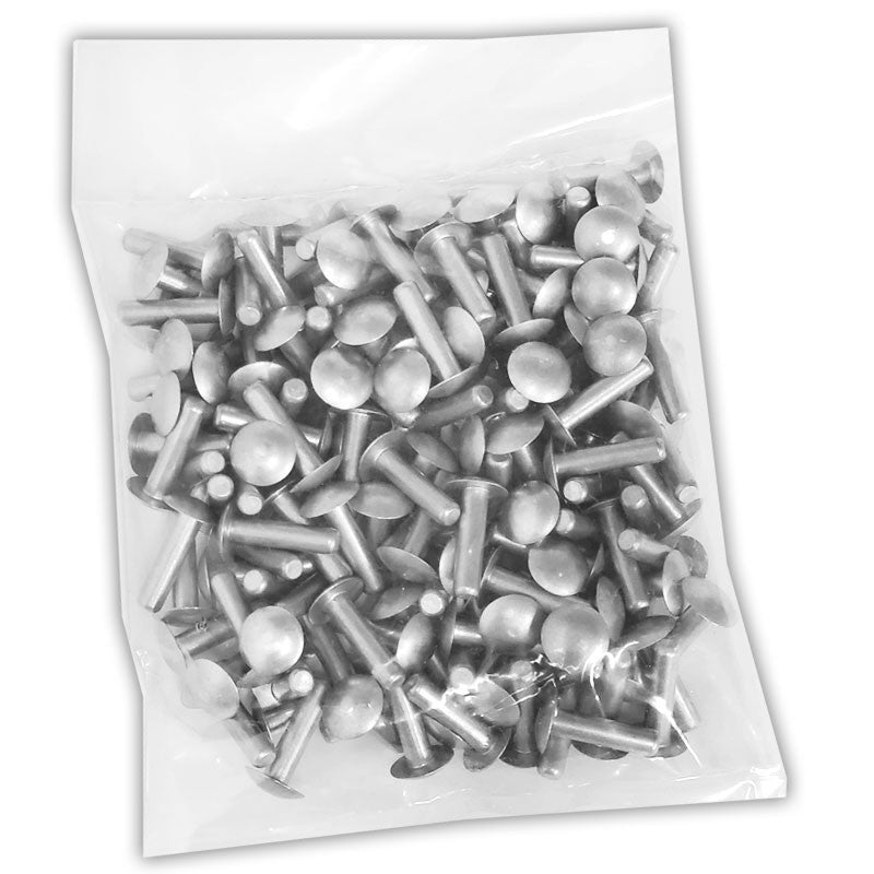 100x L/25mm 1/4" Dia Alu Brazier Head Solid Rivet Fastener Soft Trailer Repair-Hardware Fasteners-BuildFastCar-BFC-TTP-SRT-BZH-025-100-ST