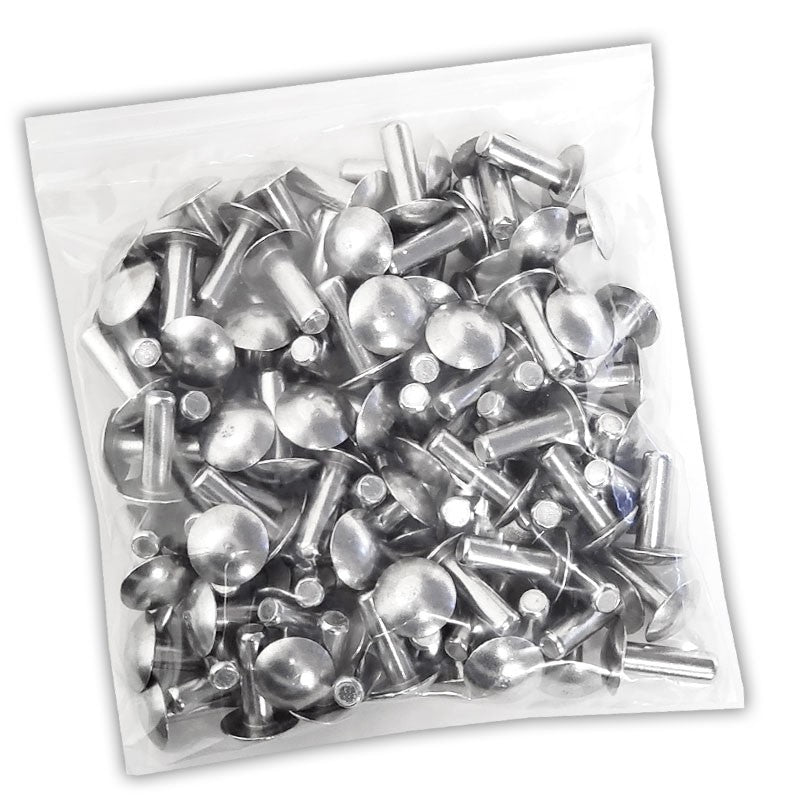 100x L/19mm 1/4" Dia Alu Brazier Head Solid Rivet Fastener Soft Trailer Repair-Hardware Fasteners-BuildFastCar-BFC-TTP-SRT-BZH-025-075-ST