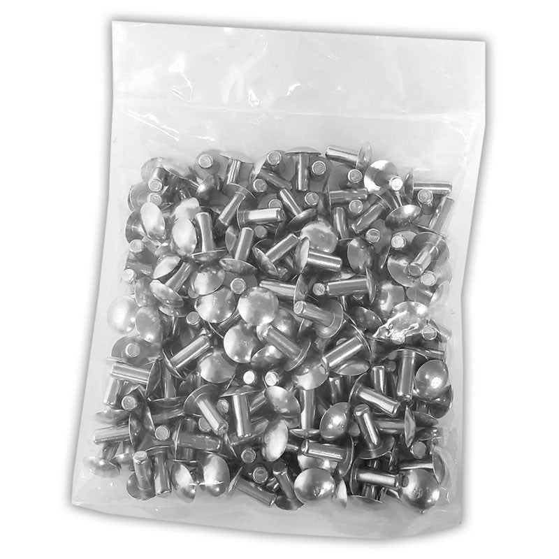 100x L/16mm 1/4" Dia Alu Brazier Head Solid Rivet Fastener Hard Trailer Repair-Hardware Fasteners-BuildFastCar-BFC-TTP-SRT-BZH-025-062-HD
