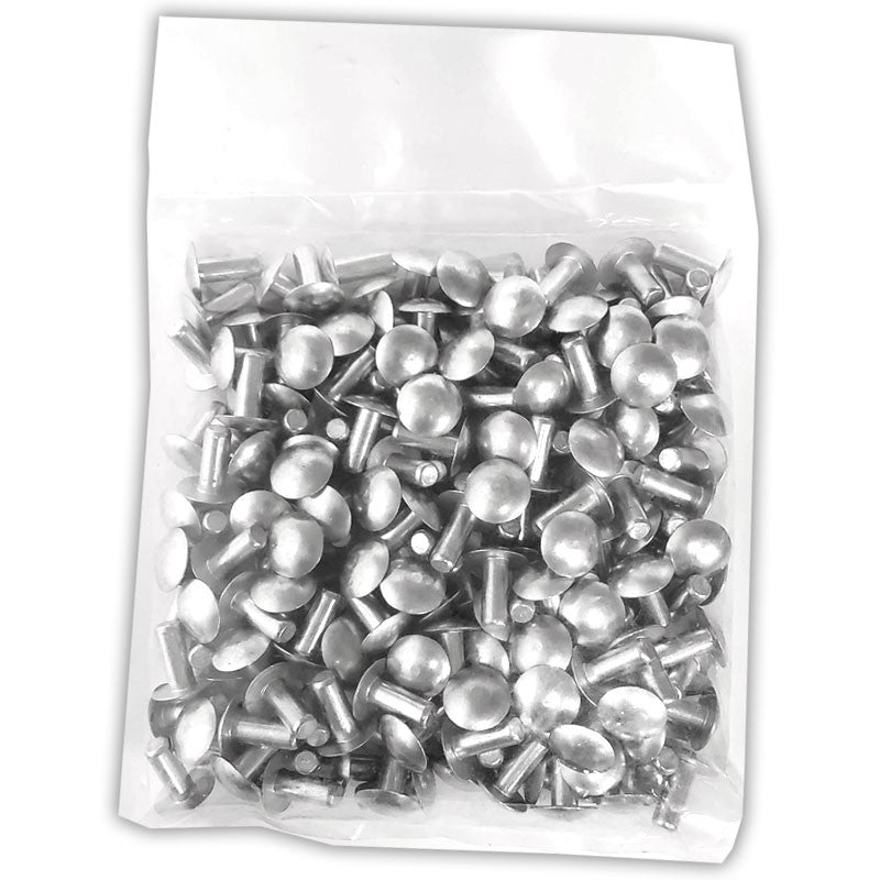 100x L/16mm 1/4" Dia Alu Brazier Head Solid Rivet Fastener Soft Trailer Repair-Hardware Fasteners-BuildFastCar-BFC-TTP-SRT-BZH-025-062-ST