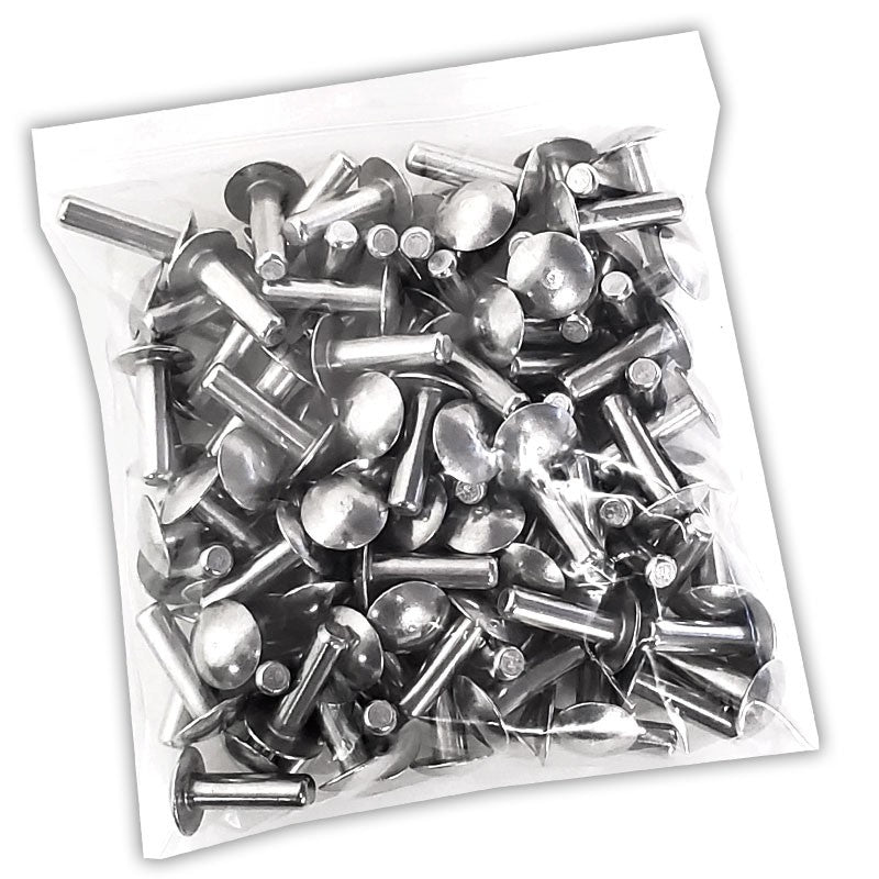 100x L/22mm 1/4" Dia Alu Brazier Head Solid Rivet Fastener Hard Trailer Repair-Hardware Fasteners-BuildFastCar-BFC-TTP-SRT-BZH-025-087-HD