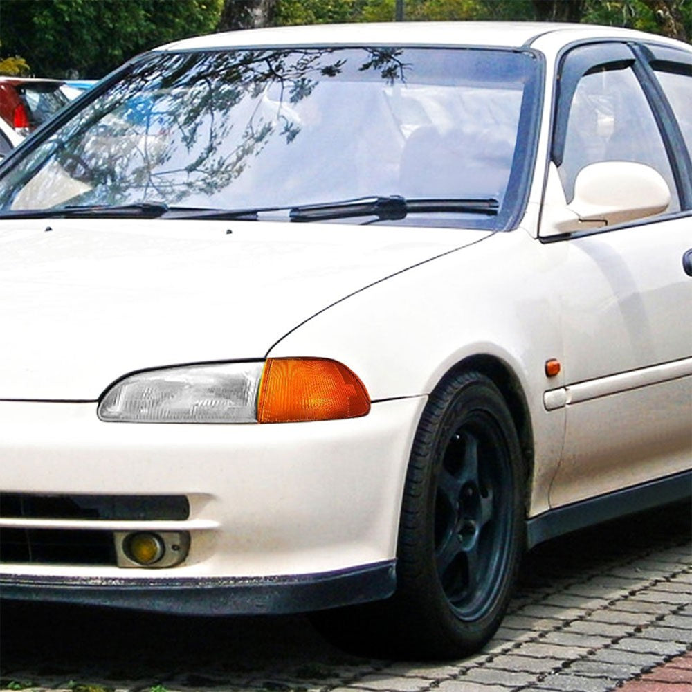 Chrome Housing Amber Lens Reflector Corner Light For 92-95 Civic Sedan EG8/9 EH9