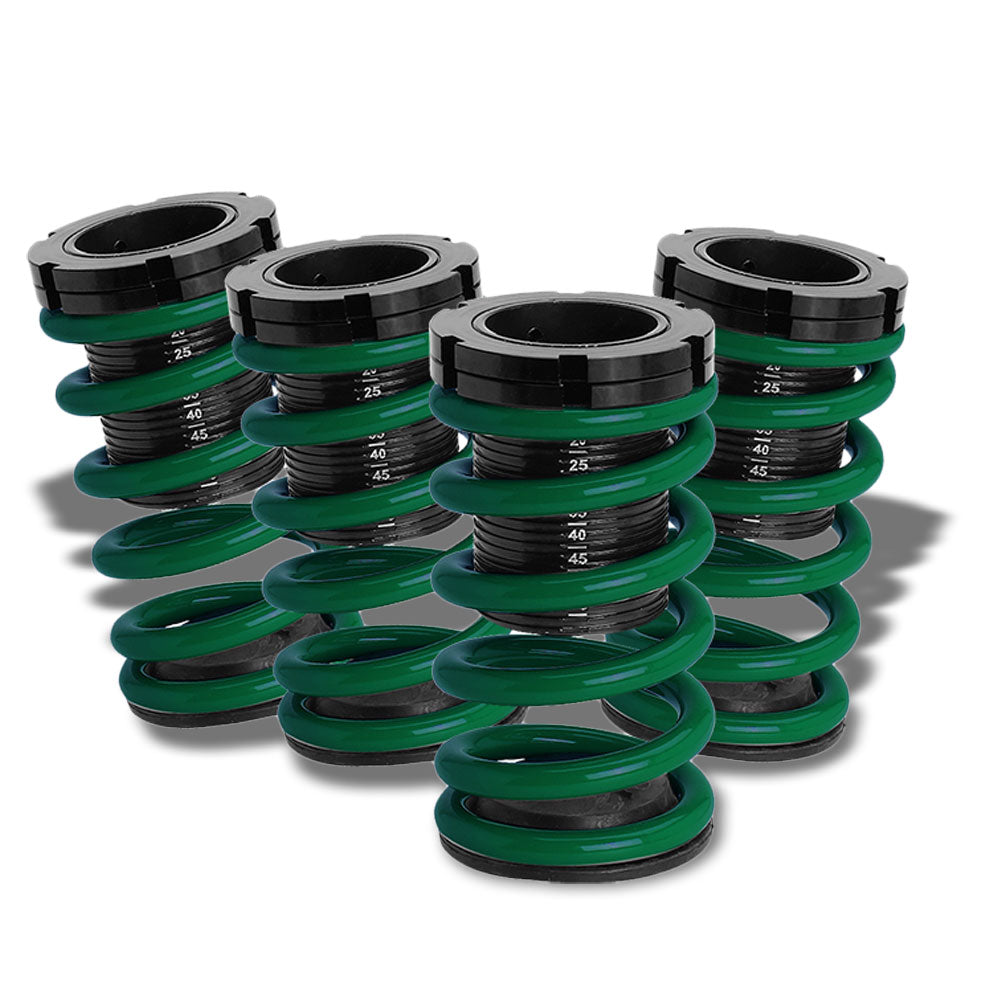 Front/Rear Black Scaled Green Coilover Lowering Spring Kit For 01-05 Honda Civic EM/ES Coupe/Sedan-Shocks & Springs-BuildFastCar