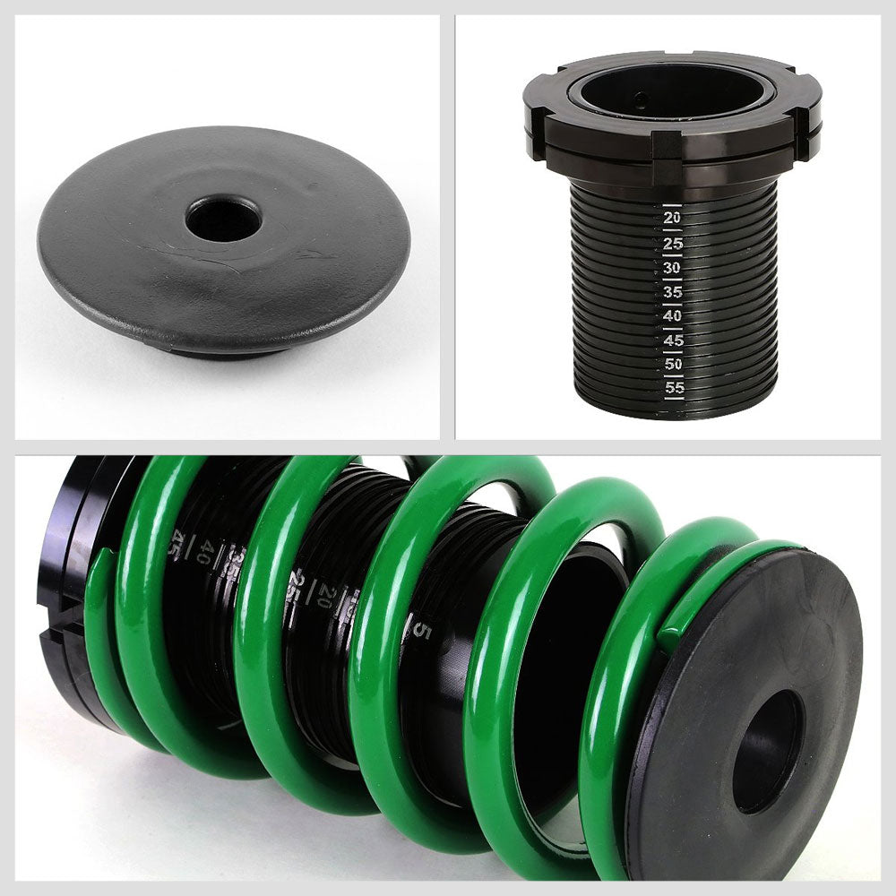 Front/Rear Black Scaled Green Coilover Lowering Spring Kit For 01-05 Honda Civic EM/ES Coupe/Sedan-Shocks & Springs-BuildFastCar