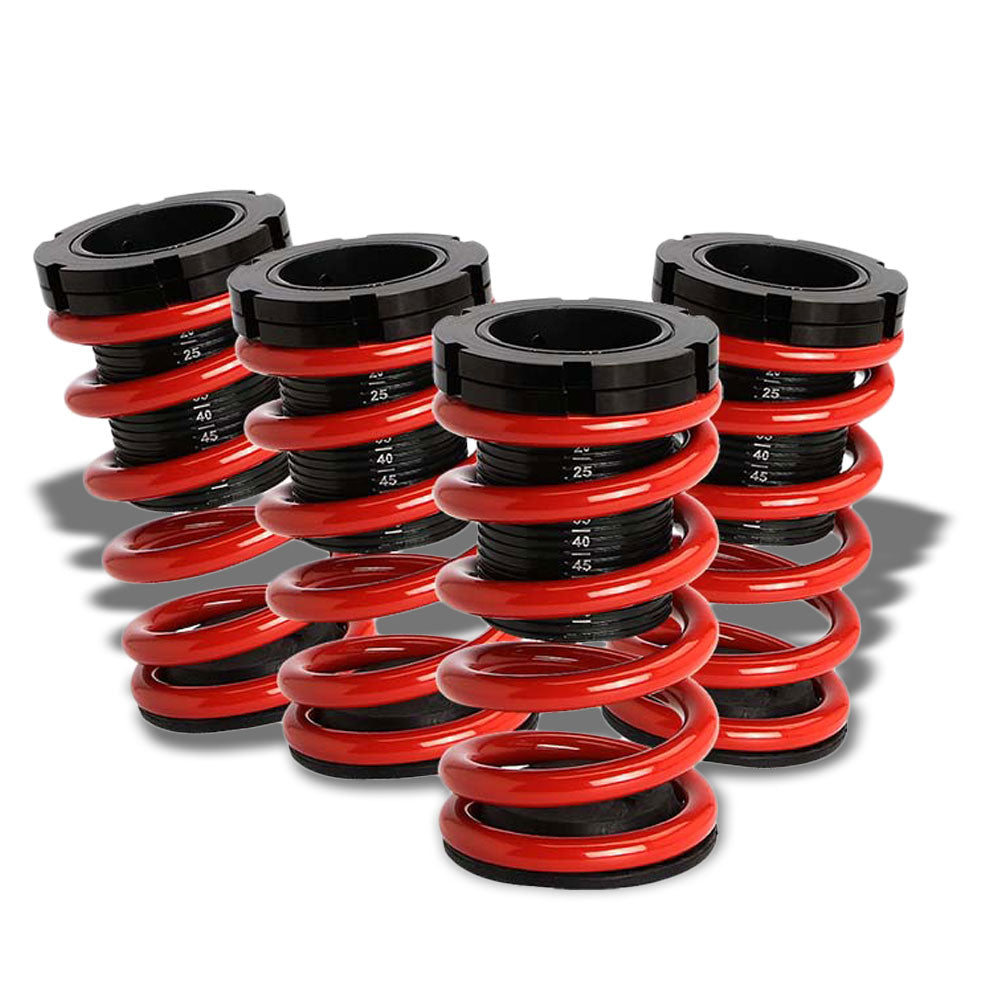 Front/Rear Black Scaled Red Coilover Lowering Spring Kit For 01-05 Honda Civic EM/ES Coupe/Sedan-Shocks & Springs-BuildFastCar