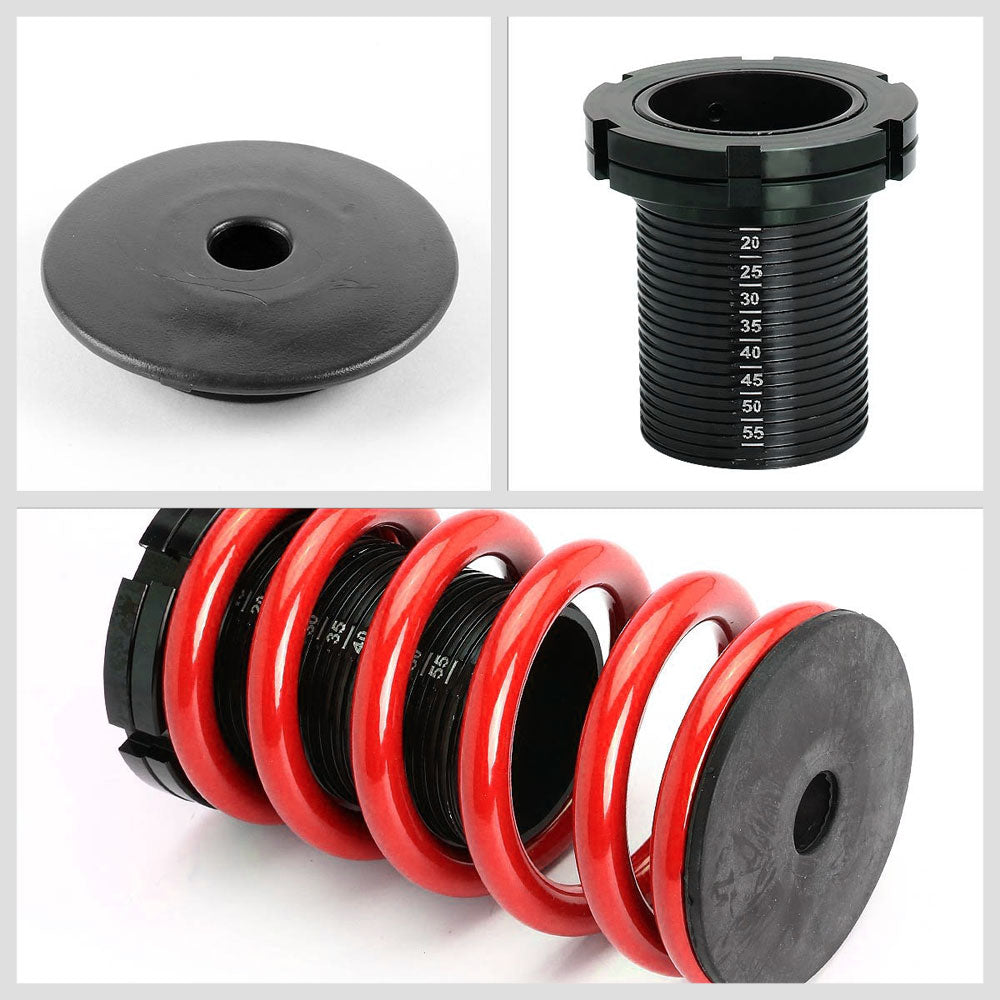 Front/Rear Black Scaled Red Coilover Lowering Spring Kit For 01-05 Honda Civic EM/ES Coupe/Sedan-Shocks & Springs-BuildFastCar