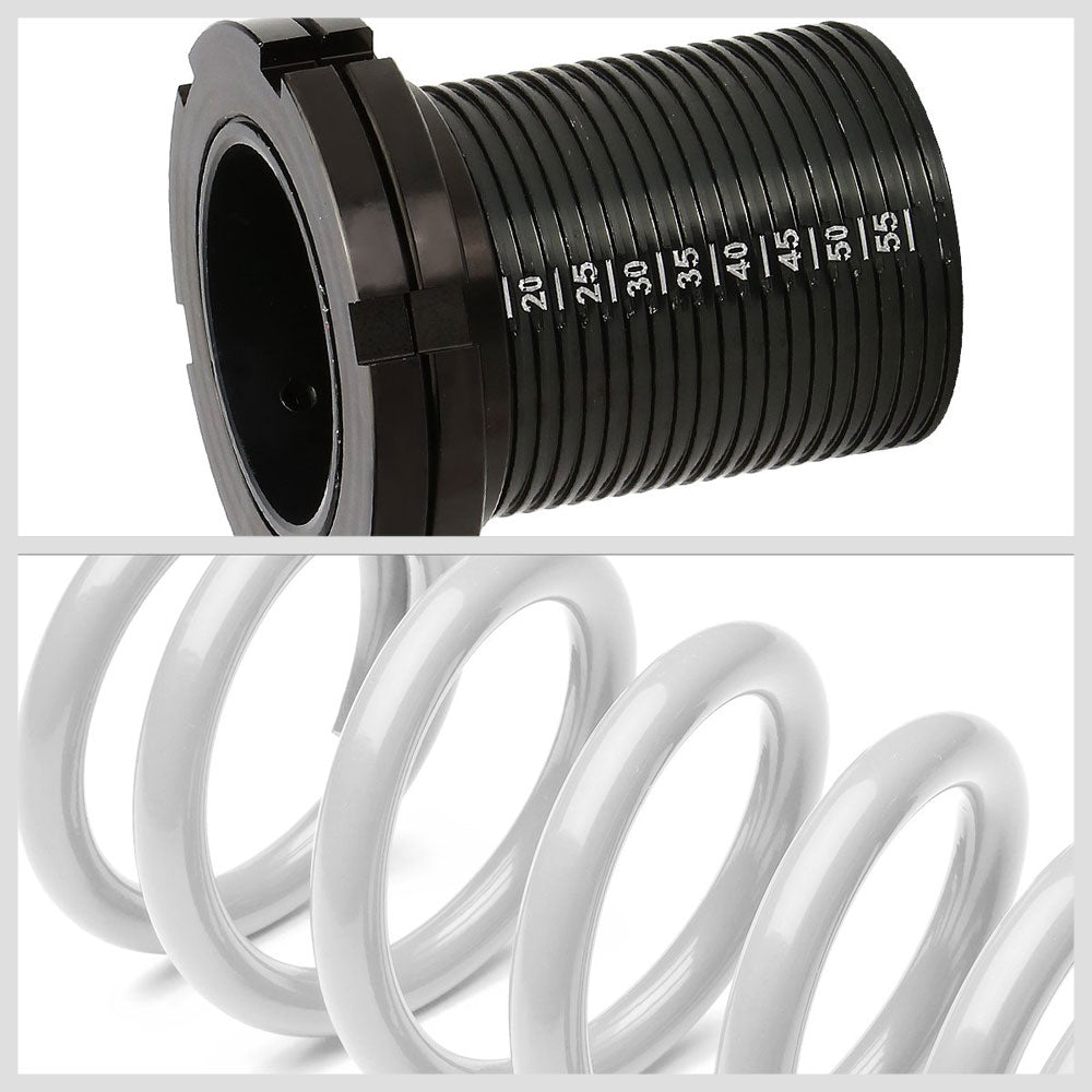 Front/Rear Black Scaled White Coilover Lowering Spring Kit For 01-05 Honda Civic EM/ES Coupe/Sedan-Shocks & Springs-BuildFastCar