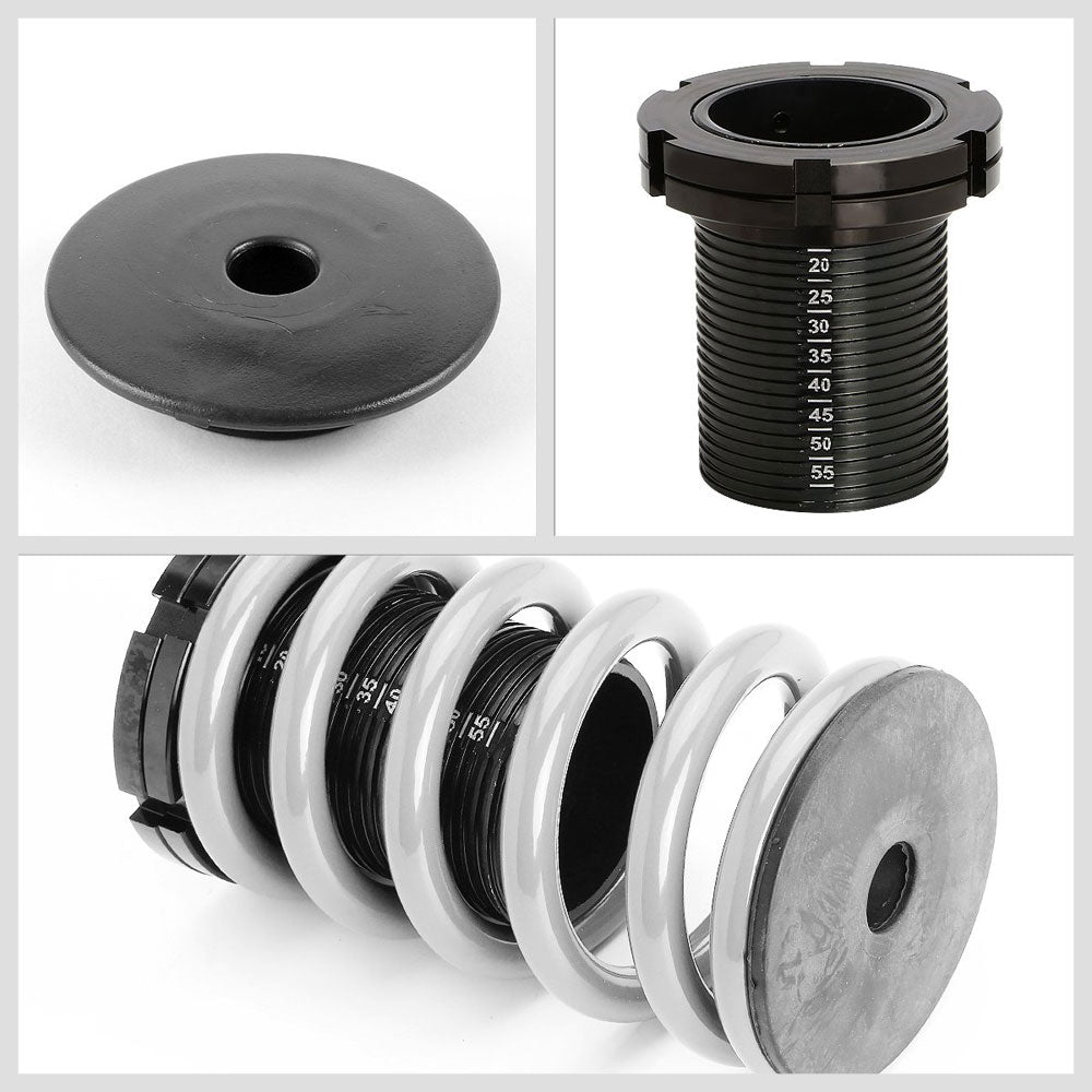 Front/Rear Black Scaled White Coilover Lowering Spring Kit For 01-05 Honda Civic EM/ES Coupe/Sedan-Shocks & Springs-BuildFastCar