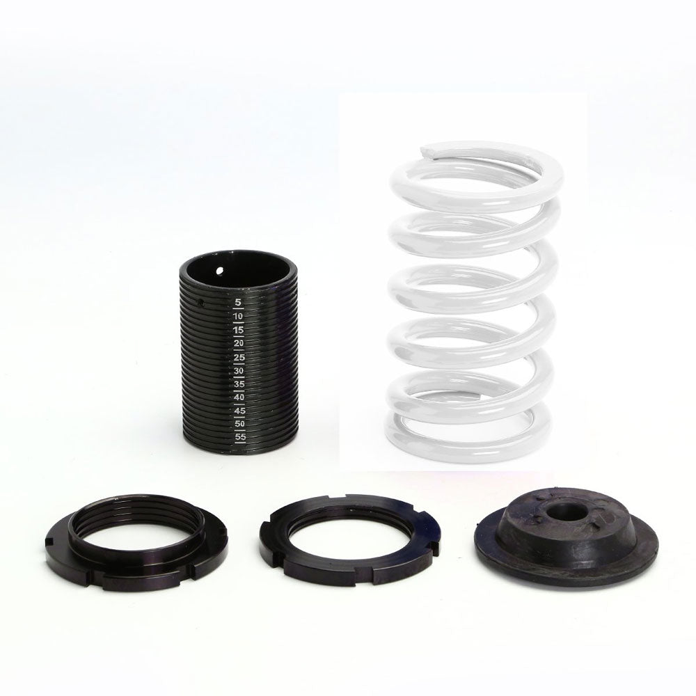 Front/Rear Black Scaled White Coilover Lowering Spring Kit For 01-05 Honda Civic EM/ES Coupe/Sedan-Shocks & Springs-BuildFastCar