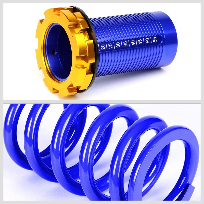 Black/Blue Scaled 1"-4" Adjust Lowering Coilover Spring TY22 For 90-01 Integra-Suspension-BuildFastCar