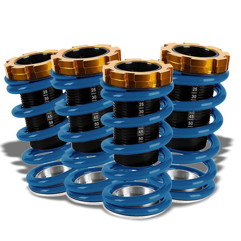 Black/Blue Scaled 1"-4" Adjust Lowering Coilover Spring TY33 For 90-01 Integra-Suspension-BuildFastCar