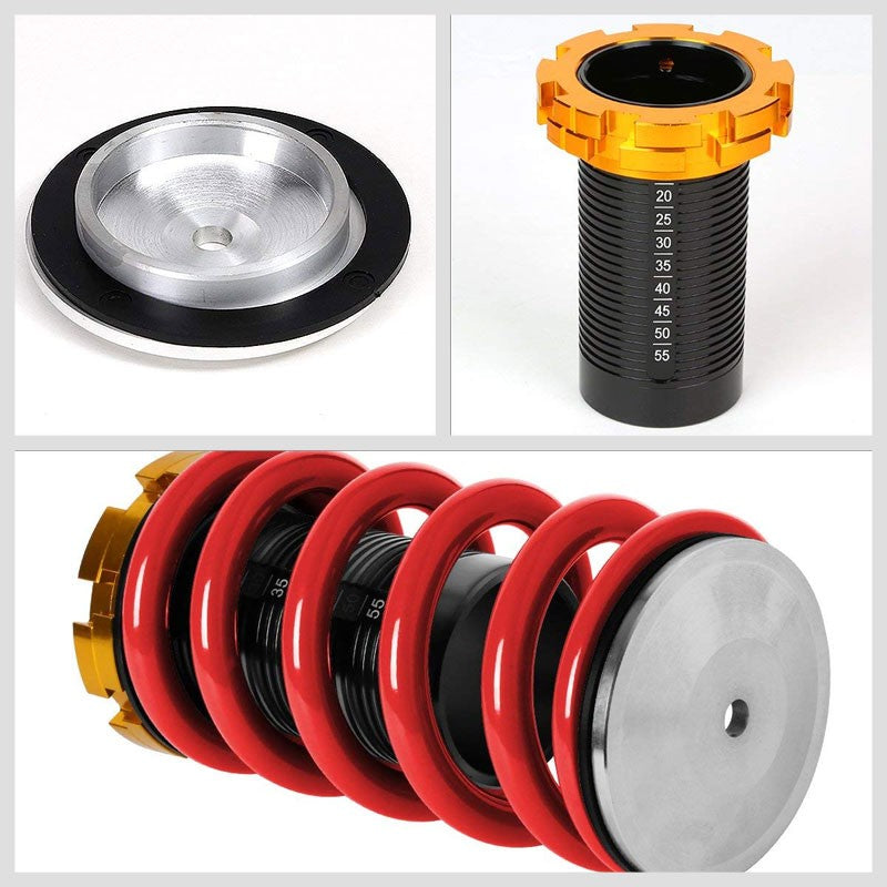 Black/Red Scaled 1"-4" Adjust Lowering Coilover Spring TY33 For 90-01 Integra-Suspension-BuildFastCar