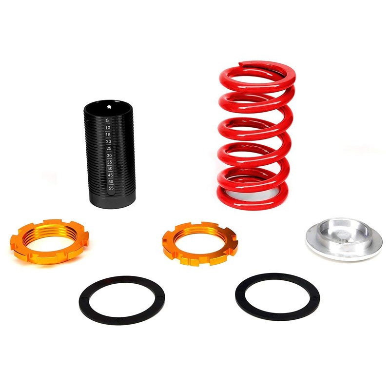 Black/Red Scaled 1"-4" Adjust Lowering Coilover Spring TY33 For 90-01 Integra-Suspension-BuildFastCar