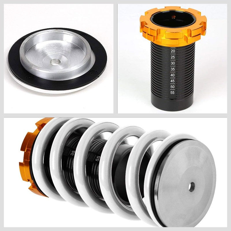 Black/White Scaled 1"-4" Adjust Lowering Coilover Spring TY33 For 90-01 Integra-Suspension-BuildFastCar