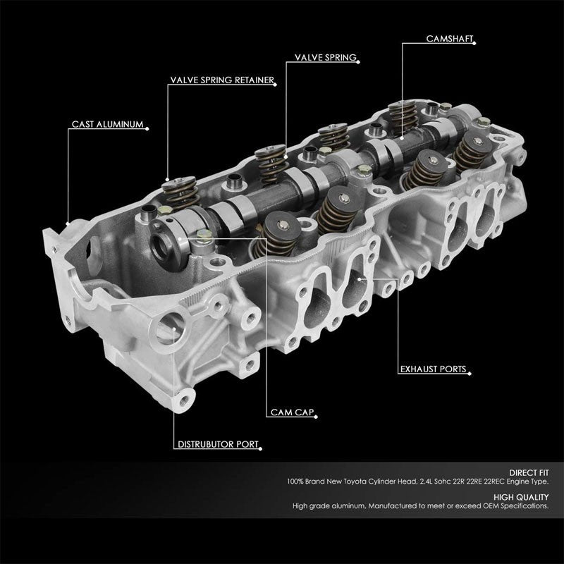 Aluminum Bare Cylinder Head For 84-95 Toyota 4Runner SR5/DLX/Celica 2.4L SOHC-Engine Parts & Mounts-BuildFastCar