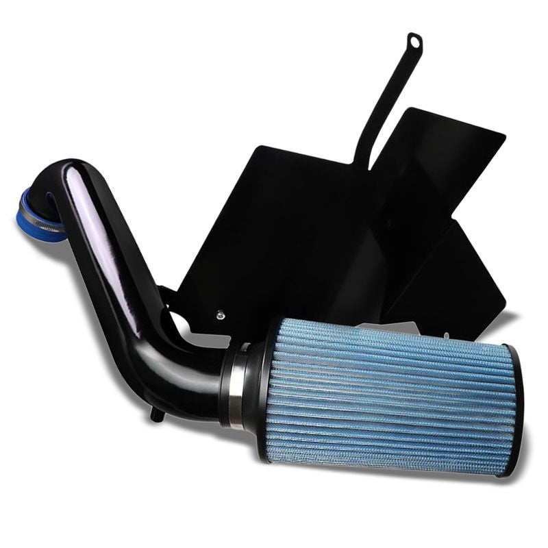 3" Black Pipe+Filter Cold Air Intake Kit+Heat Shield For 02-03 Liberty 3.7L V6-Performance-BuildFastCar