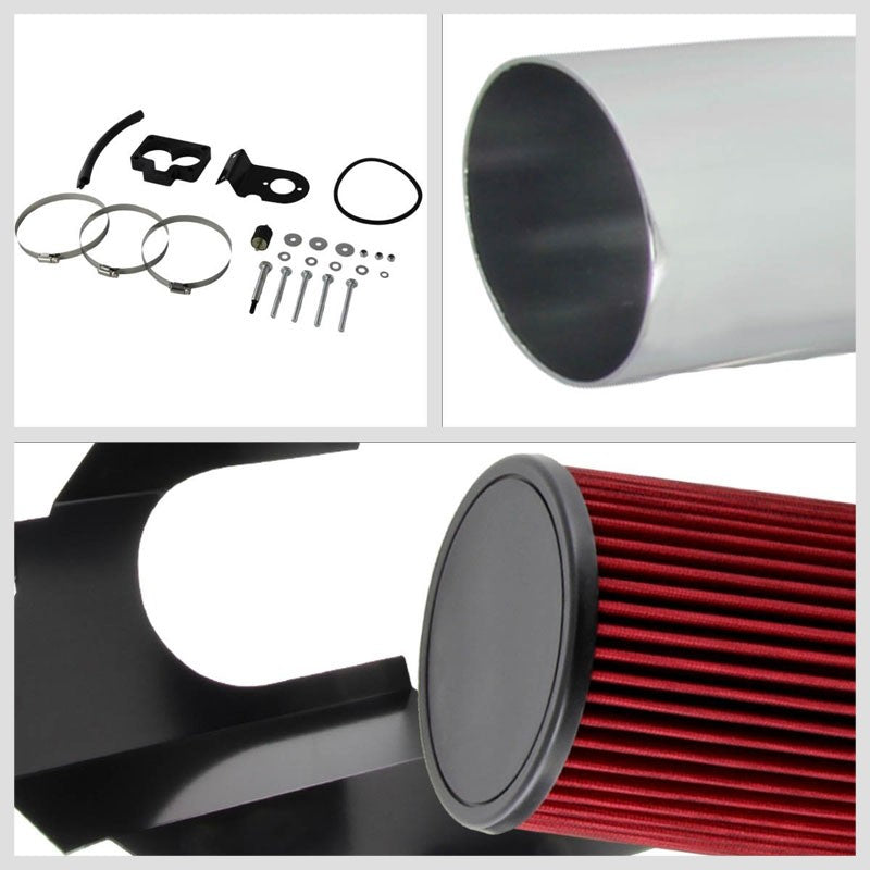 Polish Cold Air Induction Intake+Heat Shield For Dodge 97-03 Dakota/Durango V8-Performance-BuildFastCar