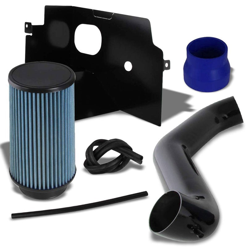 Black Induction Cold Air Intake+Heat Shield For 03-04 Dodge Ram 1500 DR 4.7L V8-Performance-BuildFastCar