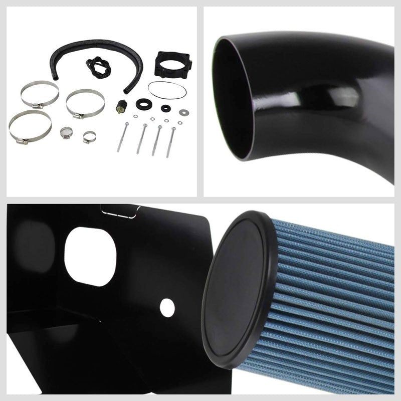 Black Induction Cold Air Intake+Heat Shield For 03-04 Dodge Ram 1500 DR 4.7L V8-Performance-BuildFastCar