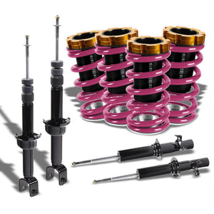 F/R Purple Scaled Coilover Spring+Black Gas Shock Absorbers TY33 For 88-91 Civic