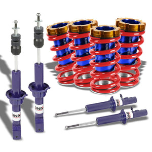 Adjust Red Scaled Coilover Spring+Blue Gas Shock Absorbers TY22 For 88-91 Civic
