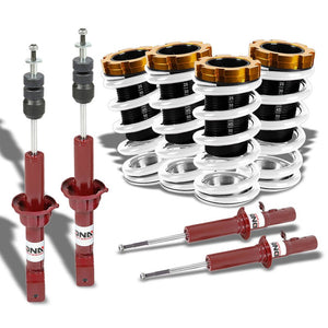 Adjust White Scaled Coilover Spring+Red Gas Shock Absorbers TY33 For 88-91 Civic