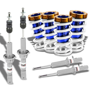 F/R White Scaled Coilover Spring+Silver Gas Shock Absorbers TY22 For 88-91 Civic