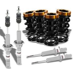 F/R Black Scaled Coilover Spring+Silver Gas Shock Absorbers TY33 For 88-91 Civic