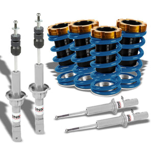Adjustable Blue Scaled Coilover+Silver Gas Shock Absorbers TY33 For 88-91 Civic