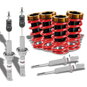 Adjust Red Scaled Coilover Spring+Silver Gas Shock Absorber TY33 For 88-91 Civic