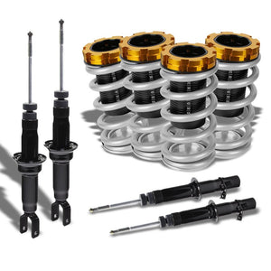F/R Silver Scaled Coilover Spring+Black Gas Shock Absorbers TY33 For 96-00 Civic