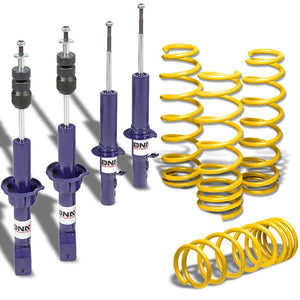 DNA Blue Shock Absorbers+Yellow 1.75" Drop Lowering Spring For Honda 88-91 Civic