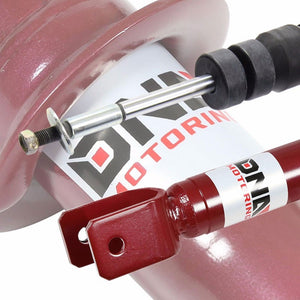 DNA Red Gas Shock Absorbers+Black Coilover White Lowering Spring For 88-91 Civic-Shocks & Springs-BuildFastCar