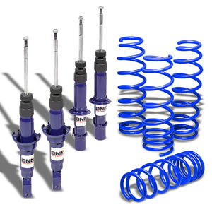 DNA Blue Shock Absorbers+Blue 1.75" Drop Lowering Spring For Honda 96-00 Civic