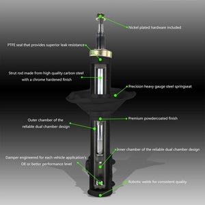 DNA Black Suspension Gas Shock Absorber Strut Kit For Honda 97-01 CR-V RD1-RD3-Shocks & Springs-BuildFastCar