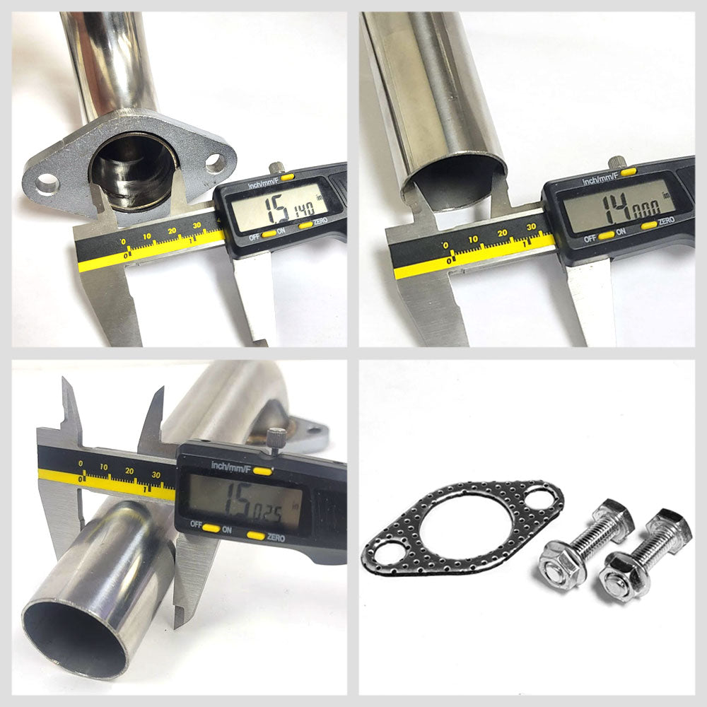 2-Bolt 35mm/38mm Turbocharger Exhaust Manifold Wastegate Stainless Dump Pipe