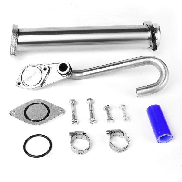 Aluminum EGR Bypass Block-Off/Delete+Up-pipe For 03-07 Ford F250-F550 Superduty-Performance-BuildFastCar